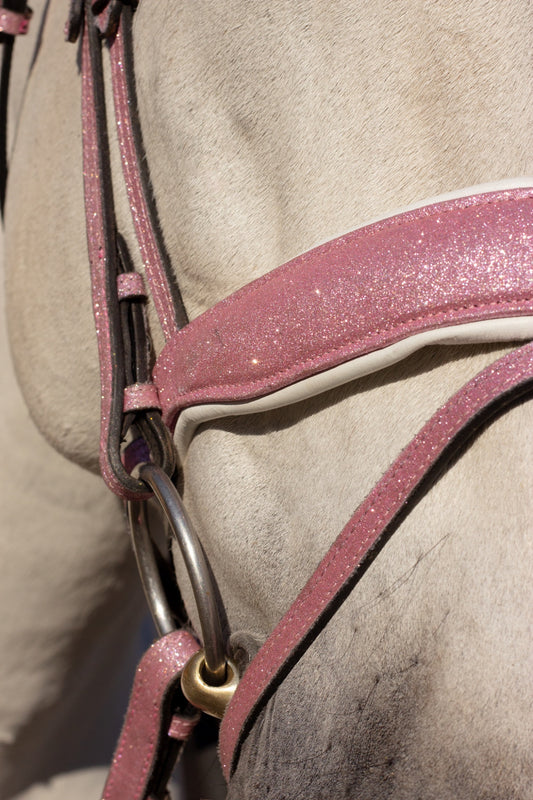 Brokatowe Ogłowie Glitter Pink Savio Equestrian