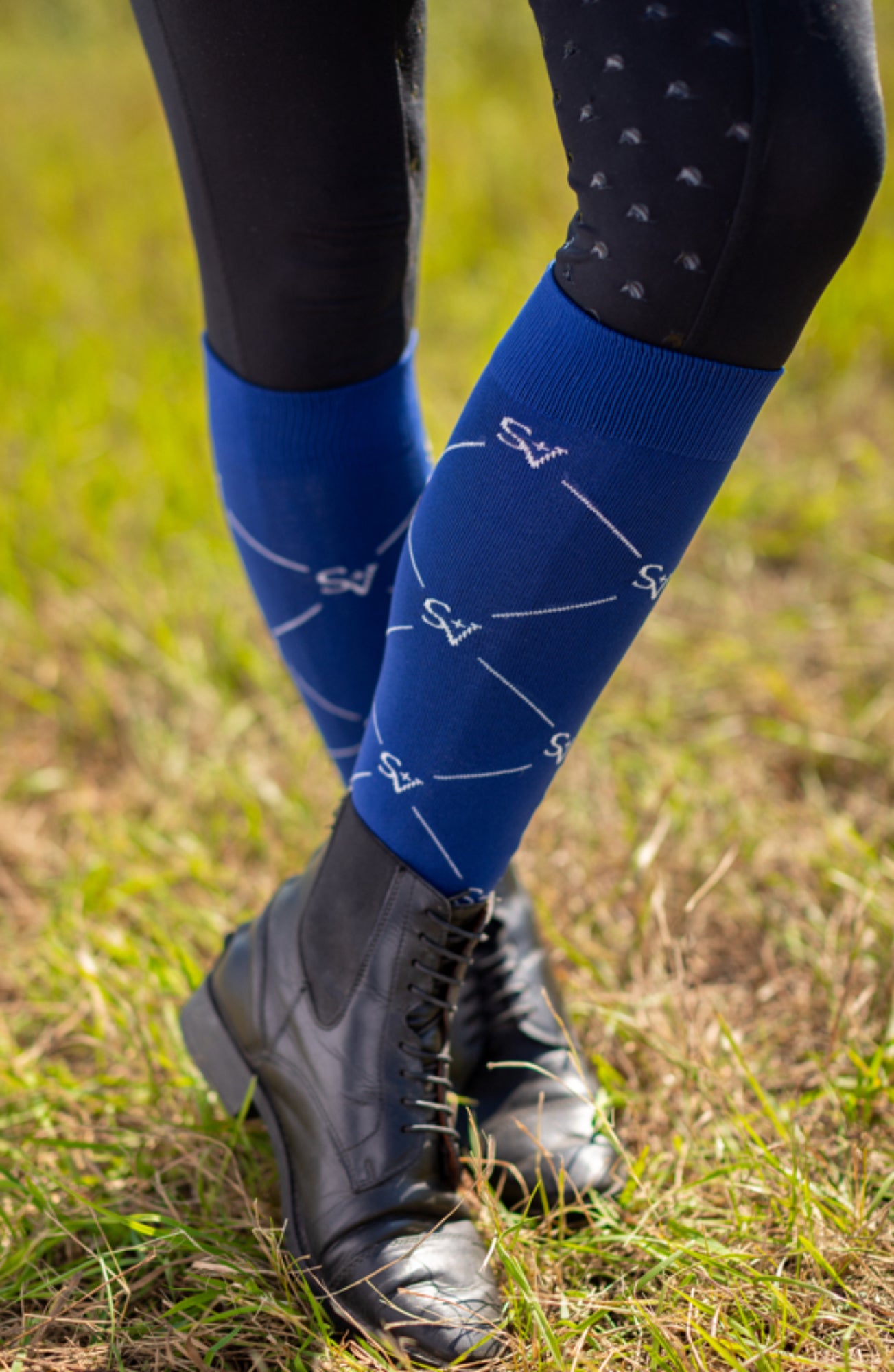 Podkolanówki Jeździeckie Navy Elegance Savio Equestrian